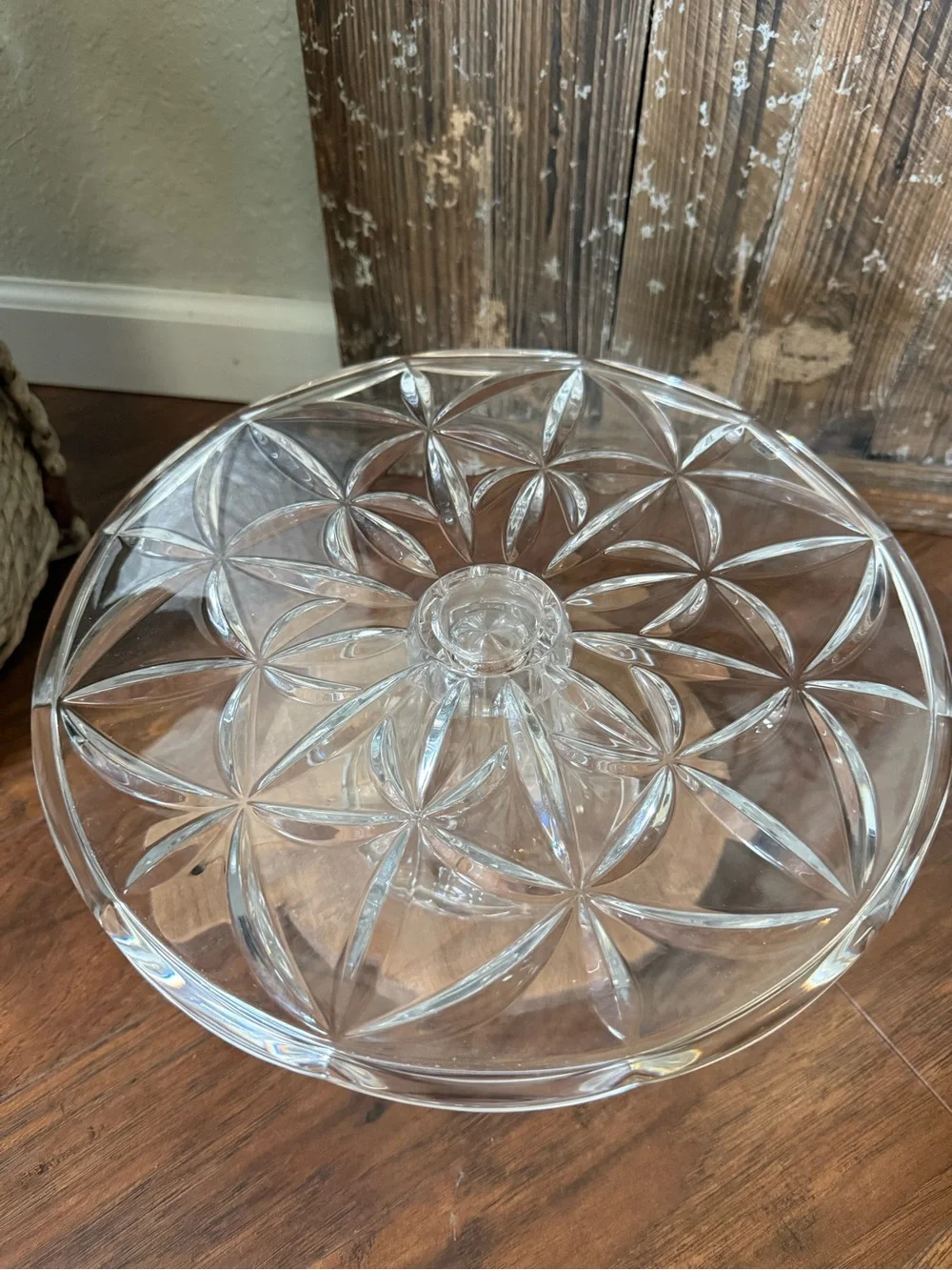 Lenox Shooting Star Clear Crystal Cake Stand 11”